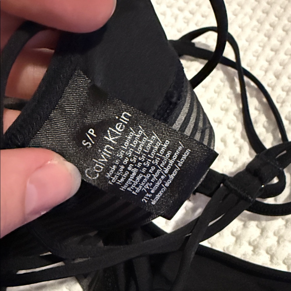 Calvin Klein Strappy Black Bralette - Picture 3 of 3